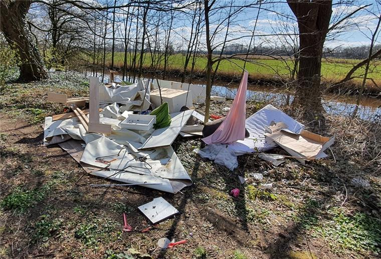 Nesse: Sperrmüll in die Böschung gekippt Wer hat hier bei Nesse illegal seinen Sperrmüll entsorgt?
