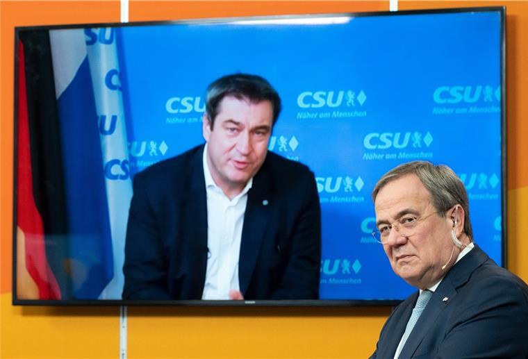 Söder kommt bei Wesermarsch-CDU an Wer könnte Kanzler? Armin Laschet (rechts), Vorsitzender der CDU, oder CSU-Chef Markus Söder (links). Bei CDU-Politikern in der Wesermarsch herrscht Einigkeit: Söder soll es richten.