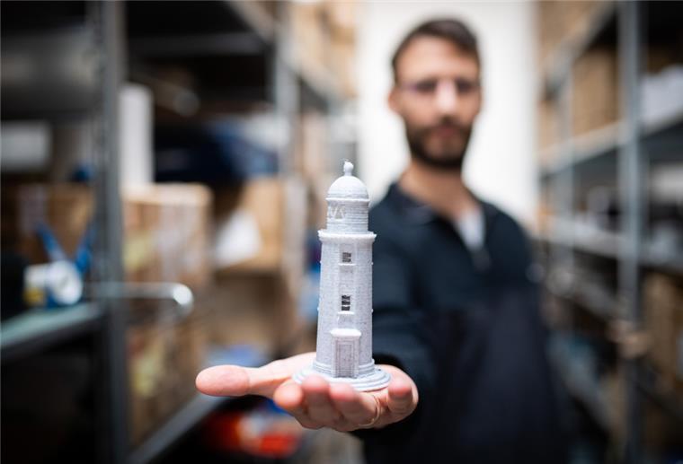 Der Molenturm aus dem 3-D-Druck.