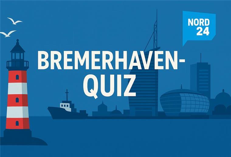 Fakt oder Fake? Dieses Bremerhaven-Quiz bringt selbst Einheimische ins Schwitzen Eine Grafik, auf der ein Leuchtturm, ein Hochhaus, ein Schiff, das Klimahaus in Bremerhaven und das Hotel Sail City zu sehen sind.