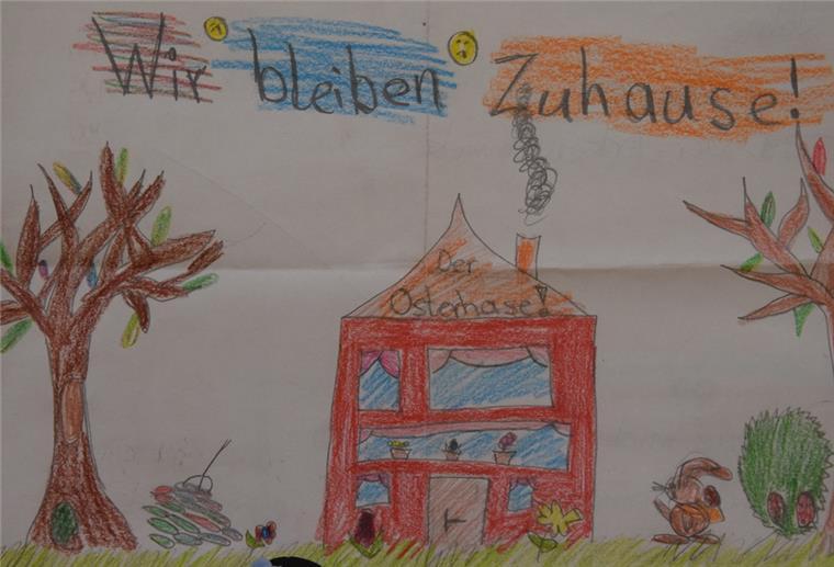 Corona-Sorgen um Hanni Hase in Ostereistedt "Wir bleiben zuhause": Die Corona-Pandemie schlägt sich auf manche Zuschriften und Bilder von Kindern an den Osterhasen nieder.