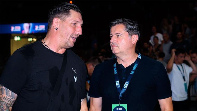 FC Bayern Handball? „Wäre ein Gewinn für die Sportart“ Würden sich über einen Handball-Standort München freuen: Füchse-Sportvorstand Stefan Kretzschmar (l) und Dyn-Gründer Christian Seifert.