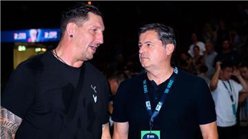 Würden sich über einen Handball-Standort München freuen: Füchse-Sportvorstand Stefan Kretzschmar (l) und Dyn-Gründer Christian Seifert.