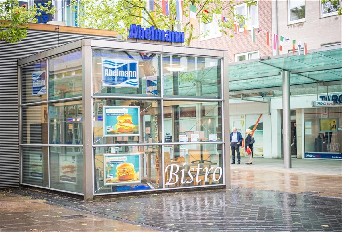 Abelmann Fischfeinkost verlässt die Bremerhavener Innenstadt Zum Ende des Jahres gehen hier die Lichter aus: Fischspezialist Abelmann verlässt das gläserne Bistro in der Bremerhavener Innenstadt.